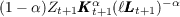 (1- α)Zt+1KKK αt+1(ℓLLLt+1)-α  