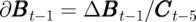 ∂BBBt- 1 =  ΔBBBt - 1∕CCCt- 5   