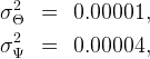 σ2Θ  =   0.00001,
  2
σ Ψ  =   0.00004,
