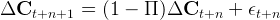ΔCt+n+1    =  (1 -  Π )ΔCt+n   +  ϵt+n  