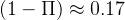 (1 -  Π ) ≈ 0.17  