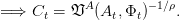 = ⇒  Ct = 𝔙A (At,Φt )- 1∕ρ.
