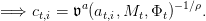             a           -1∕ρ
= ⇒  ct,i = 𝔳 (at,i,Mt, Φt)   .
