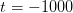 t = - 1000  