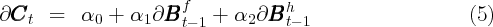                        f            h
∂CCCt  =   α0  + α1 ∂BBB t- 1 + α2∂BBB t- 1                   (5)
