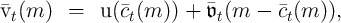 vt(m  )  =   u(ct(m  )) + 𝔳t(m  -  ct(m )),  