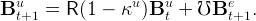   u               u    u       e
B t+1 =  R (1 −  κ )B  t + ℧B  t+1.
